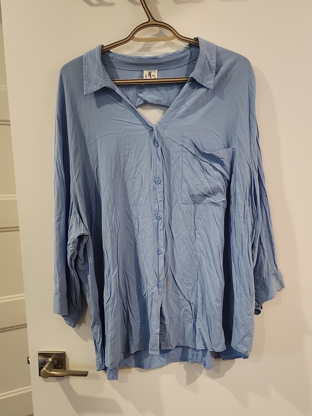 P2P 28" DC jeans Light Blue Collared Bottom Up Shirt